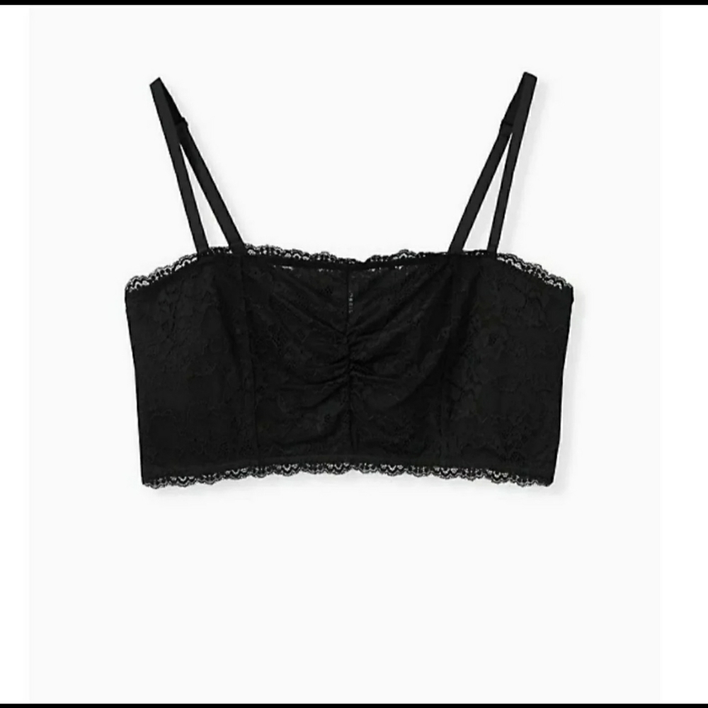 BLACK LACE LIGHTLY PADDED BANDEAU